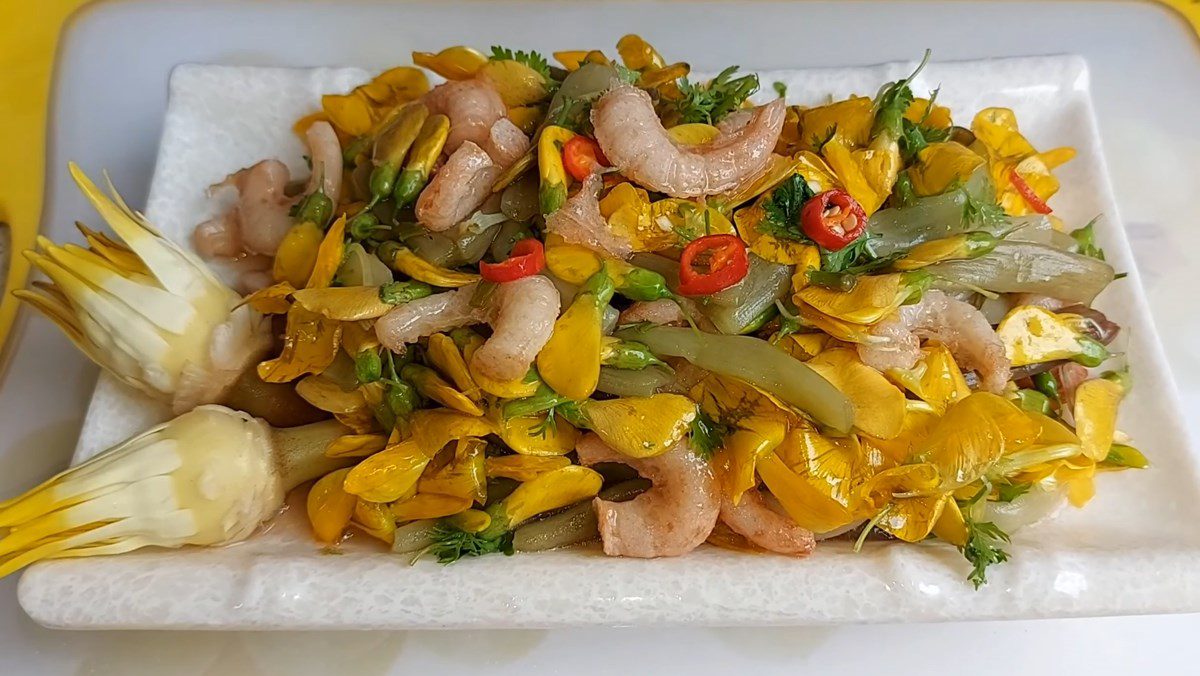 Lotus Stem Salad with Water Lily