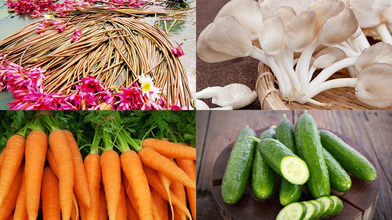 Ingredients for the dish lotus flower salad