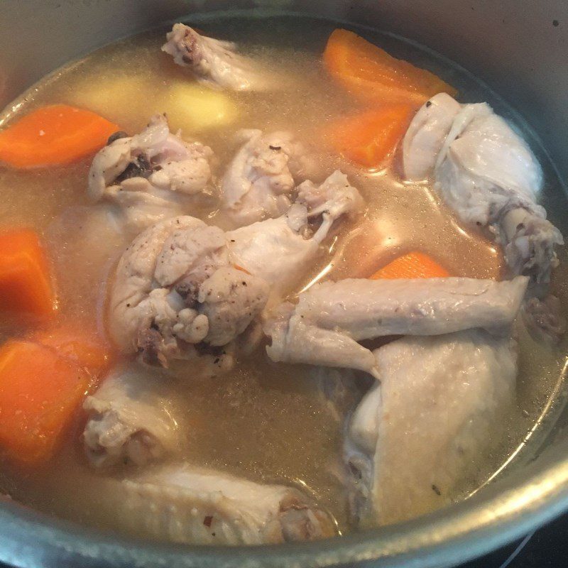 Step 3 Cooking chicken stew with potatoes and carrots Chicken stew with potatoes