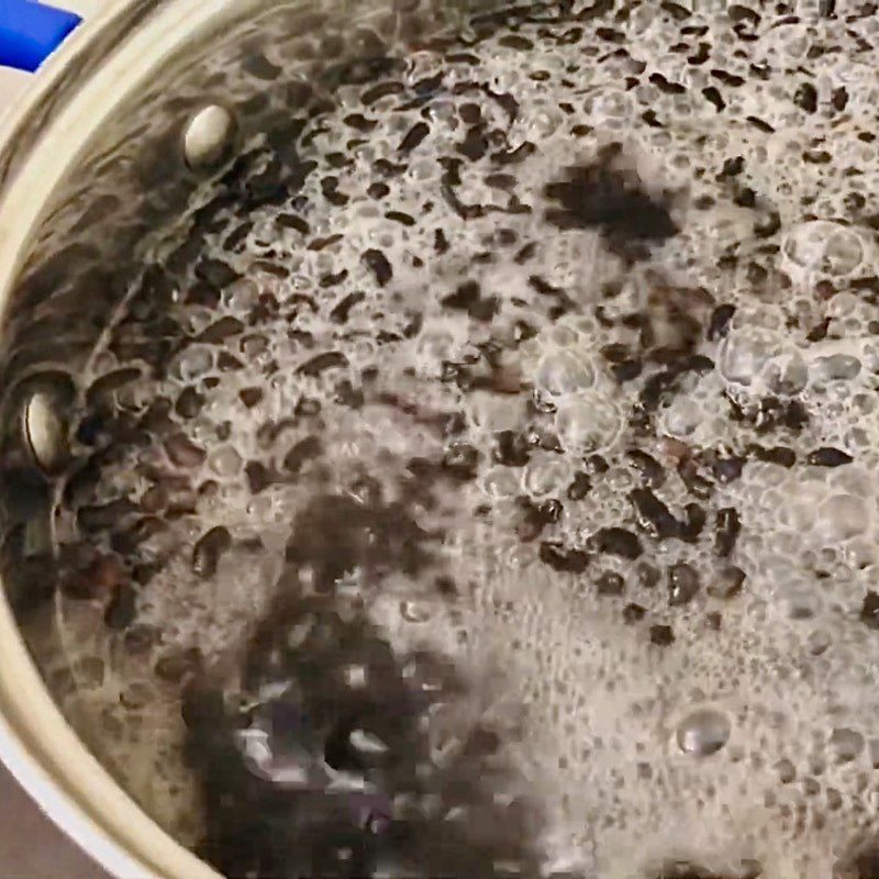 Step 2 Simmer black beans Black bean sweet soup with coconut milk