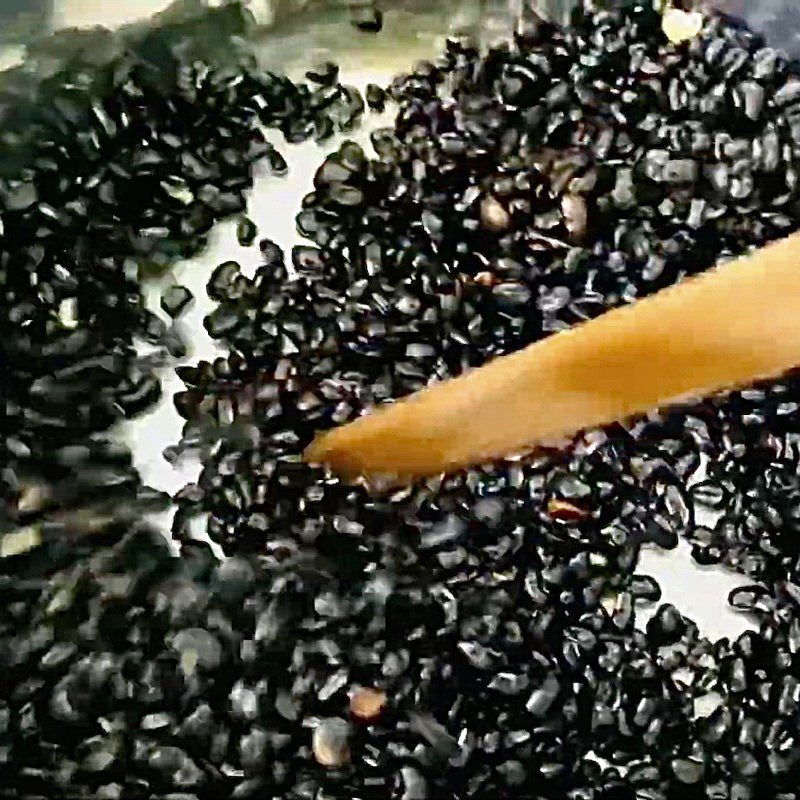 Step 2 Simmer black beans Black bean sweet soup with coconut milk
