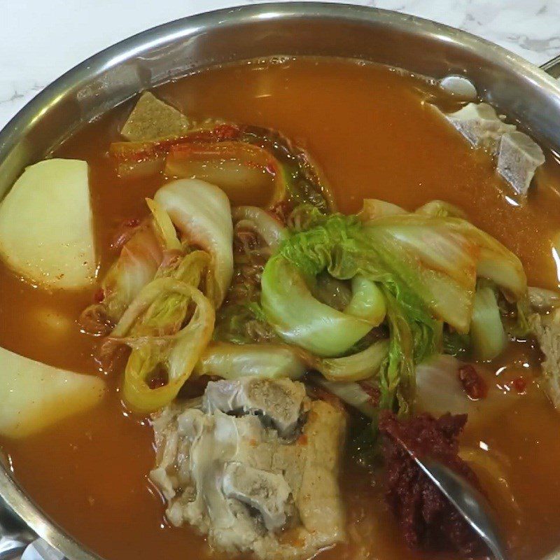Step 5 Stewed Ribs with Potatoes and Cabbage Korean Potato Bone Soup