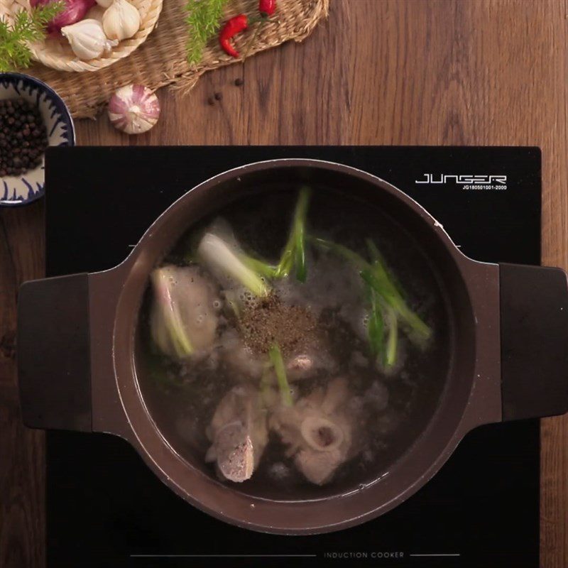 Step 4 Simmer the bones Pork taro soup
