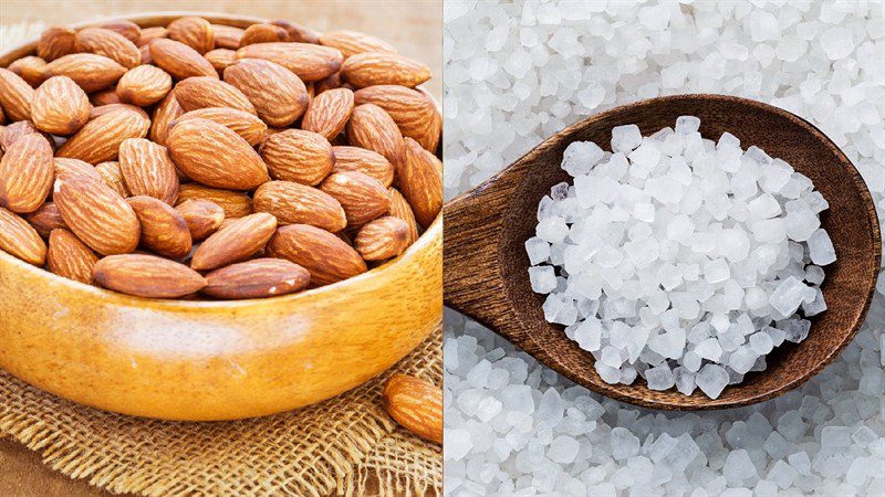 Ingredients for roasted salted almonds