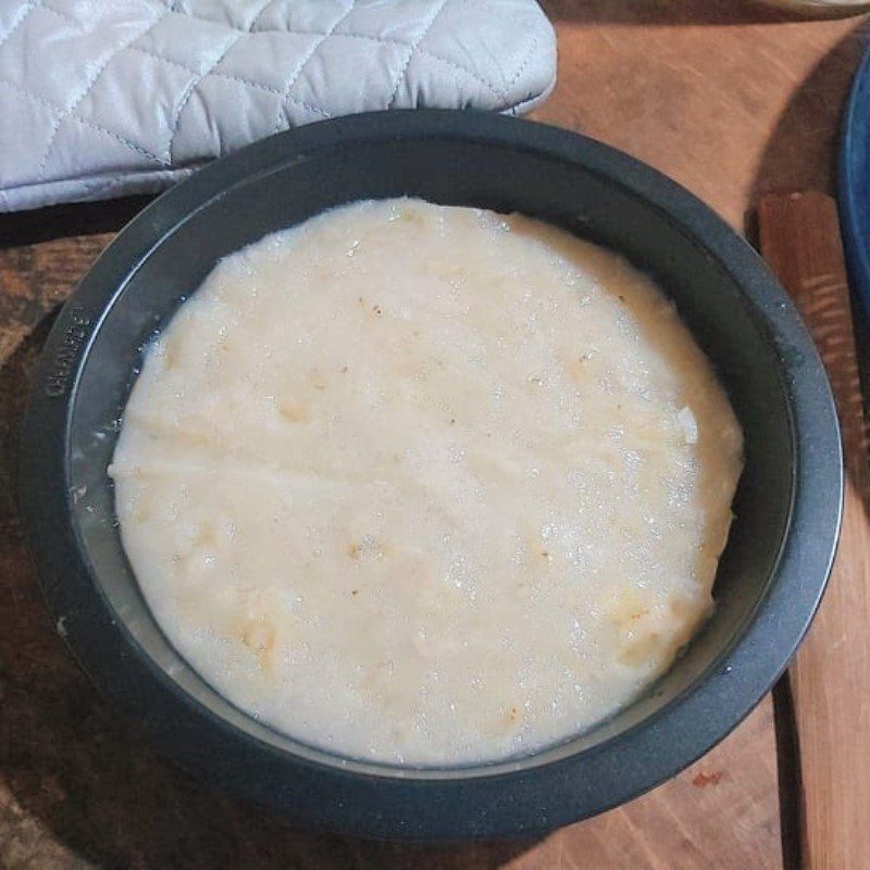 Step 3 Steaming the cake Steamed banana cake with rice flour and canned coconut milk