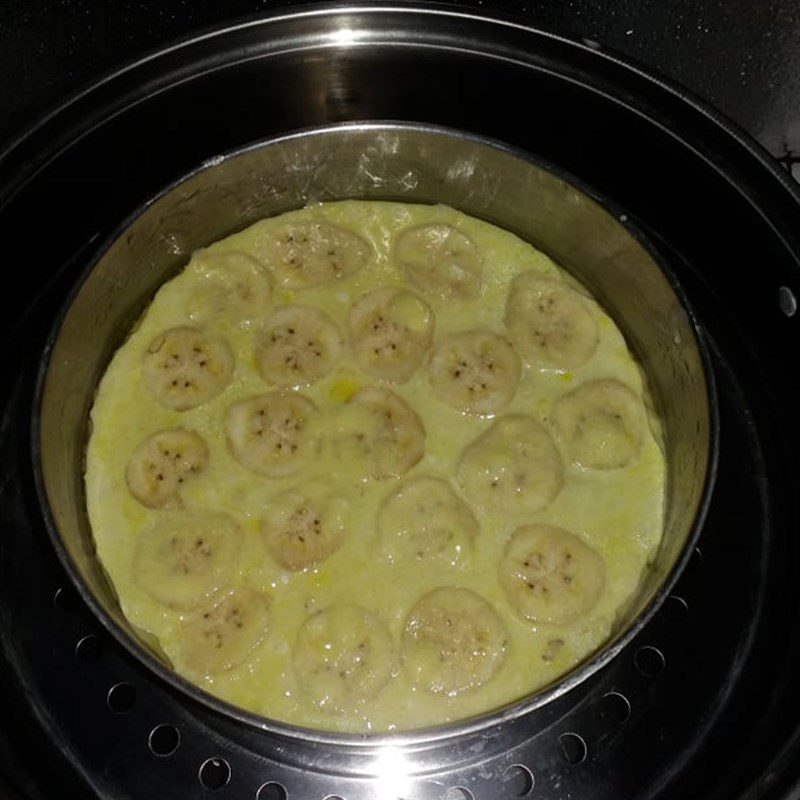 Step 3 Steam the banana cake Steamed banana cake with rice flour and coconut milk
