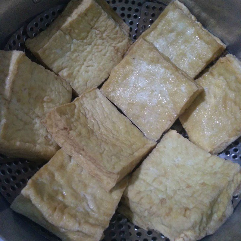 Step 3 Steam the tofu Steamed tofu with Vietnamese coriander