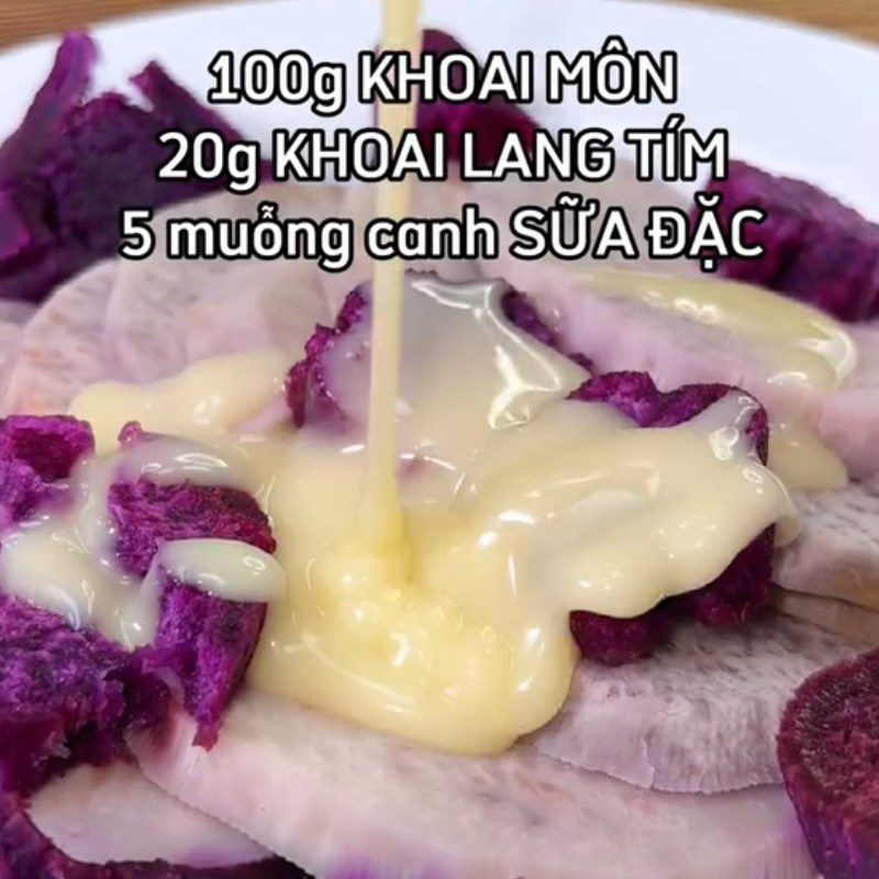 Step 1 Steam the taro Taro Sticky Rice Cake (Recipe shared from Tiktok Vao bep cùng TasteVN)