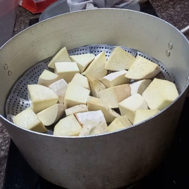 Step 1 Steam Taro Steamed Vegetarian Taro Cake