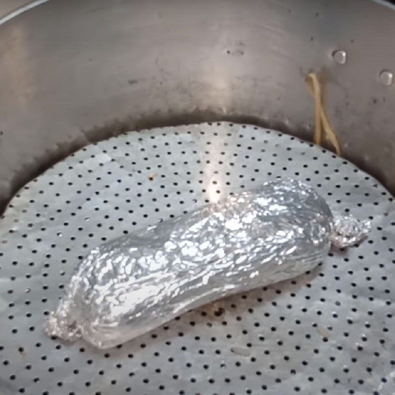 Step 4 Steaming the meat Vegetarian braised pork