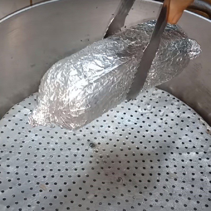 Step 4 Steaming the meat Vegetarian braised pork