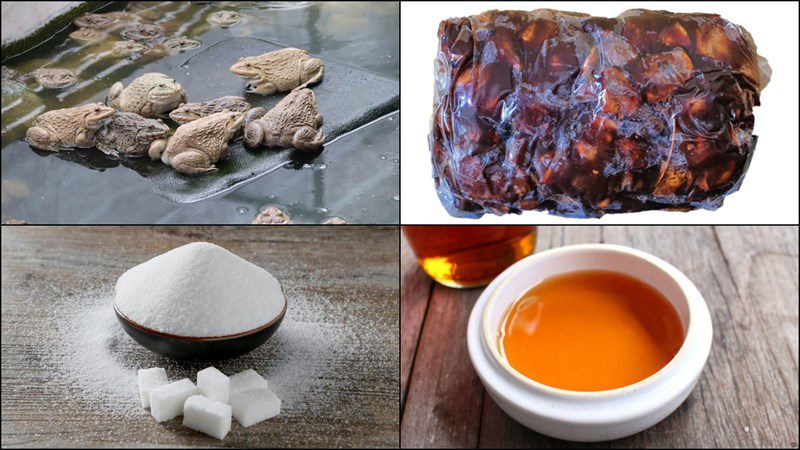 Ingredients for grilled frog dish