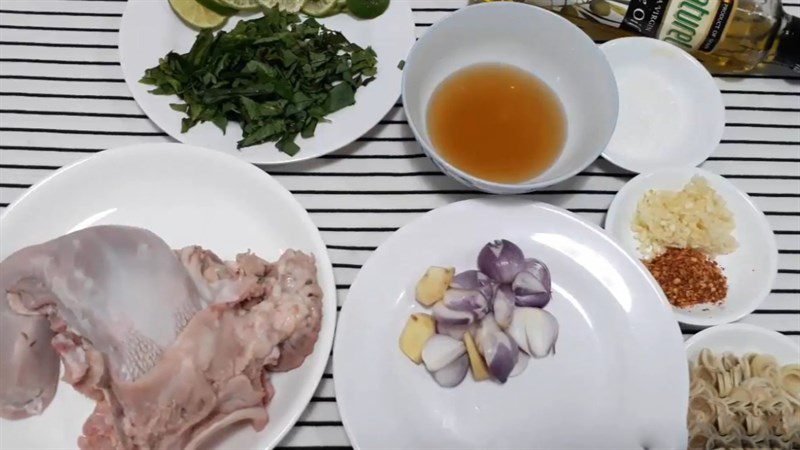 Ingredients for spicy and sour cucumber salad with sour pickled onion and cucumber