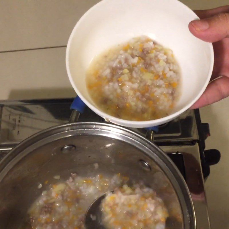 Step 7 Completing Beef Potato Porridge