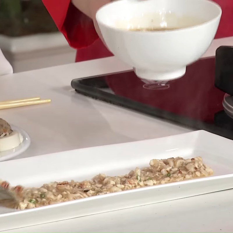 Step 7 Completion of soft tofu with crab meat
