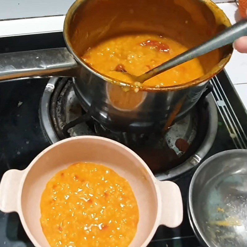 Step 3 Completion of Gấc Porridge for Baby