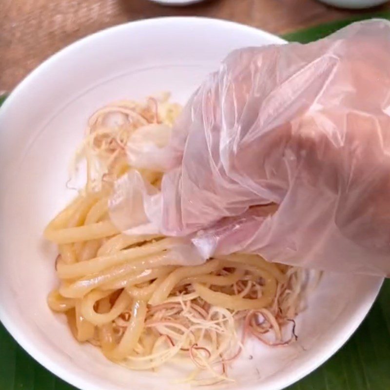 Step 5 Completion Cao lau (Recipe shared by Tiktok Vegetarian Kitchen XANH)