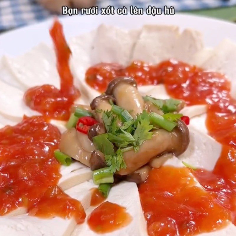 Step 4 Completing Tomato Sauce Tofu (Recipe shared by Tiktok Vegetarian Kitchen XANH)