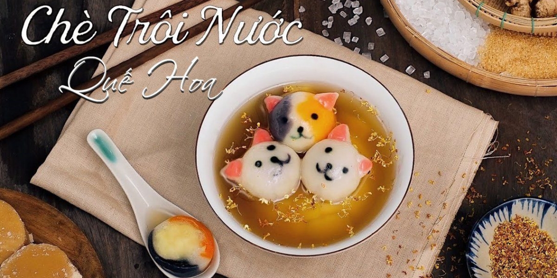 how to cook che troi nuoc que hoa in the shape of a cute cat sieu 05653