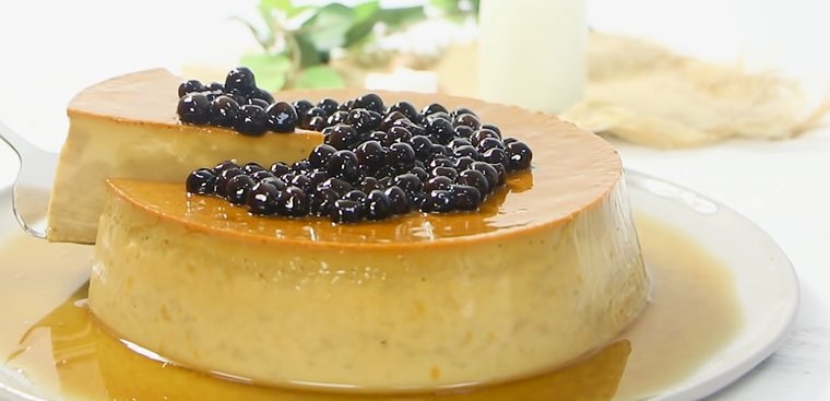how to make flan cake with chewy black sugar pearls 02611