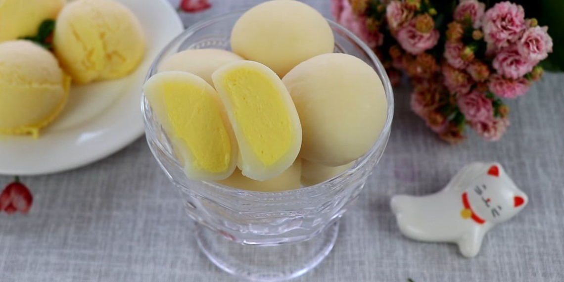 how to make mochi cake with delicious cold mango cream 03056