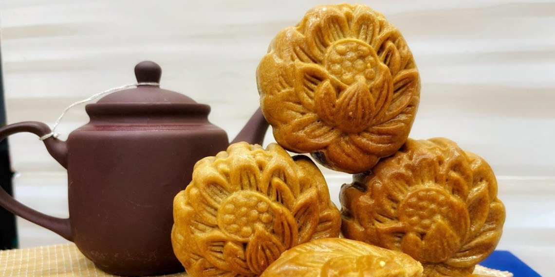 how to make mooncake with green bean filling using air fryer 13041