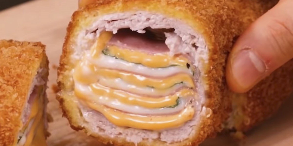 how to make pork rolls with cheese jambon fried crispy delicious 04026