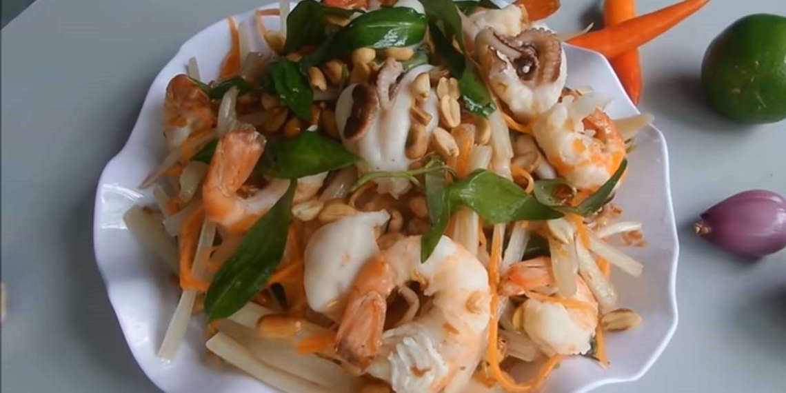 how to make sen ngo salad with seafood delicious and tasty 07995