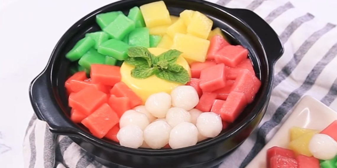how to make sweet potato pudding with soft mango delicious and easy 02922
