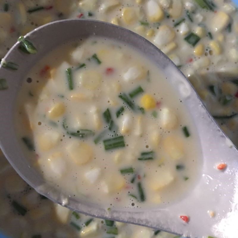 Step 3 Fry the corn and egg mixture Fried corn egg