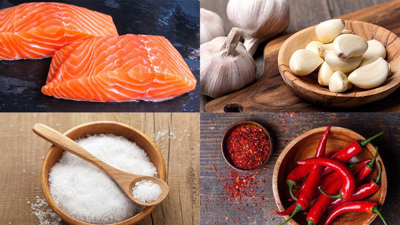 Ingredients for the dish dried salmon