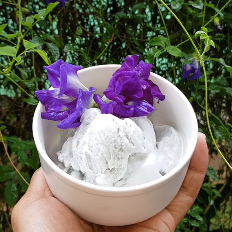 Step 5 Final product Butterfly pea flower milk ice cream