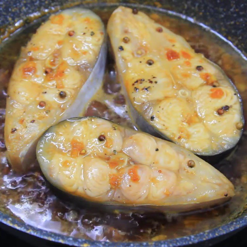 Step 4 Braise fish Basa fish braised with pork belly
