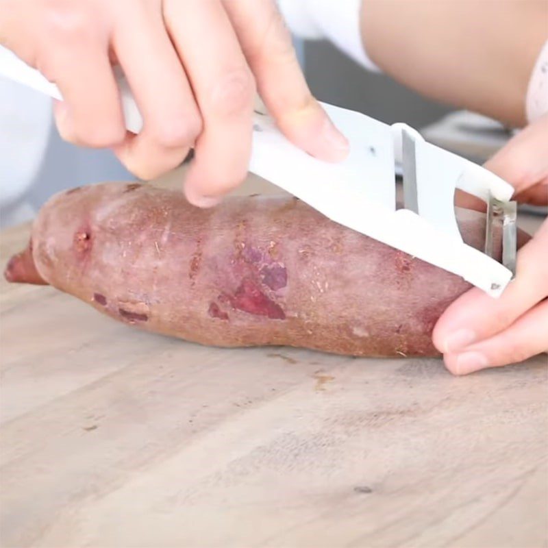 Step 1 Prepare purple sweet potatoes Roasted purple sweet potatoes using an air fryer