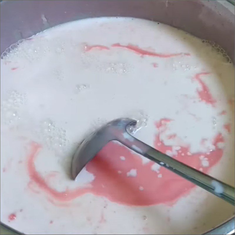 Step 2 Stir the strawberry syrup and milk mixture Strawberry Syrup Ice Cream