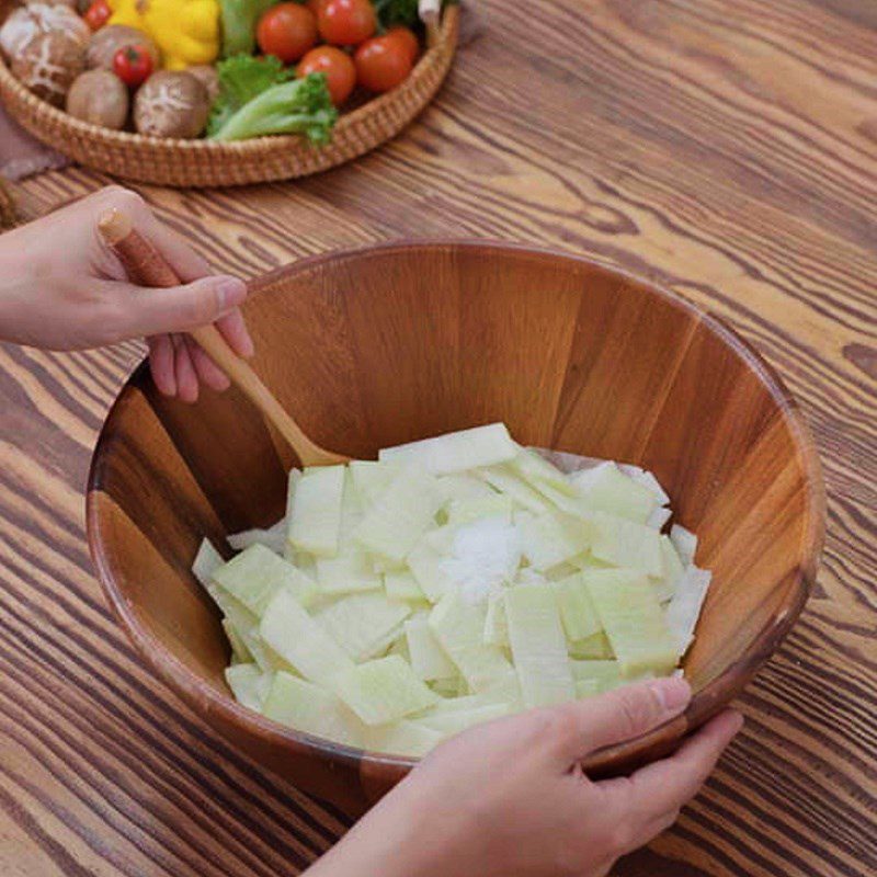 Step 1 Make pickled white radish Cold Noodles Naengmyeon-mul
