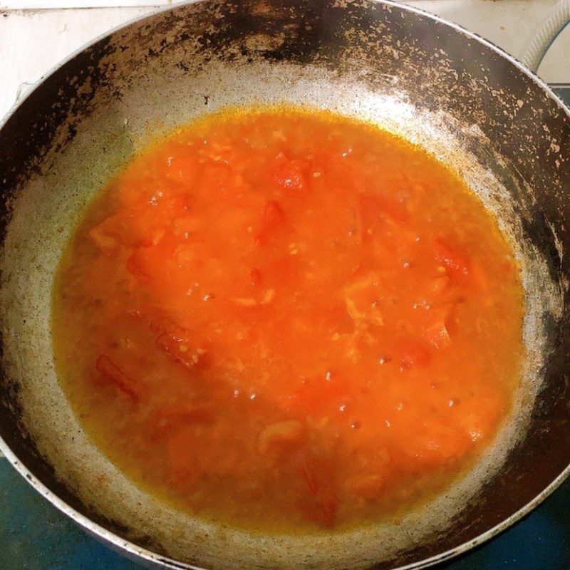 Step 2 Making tofu with tomato sauce Vegetarian tofu with tomato sauce