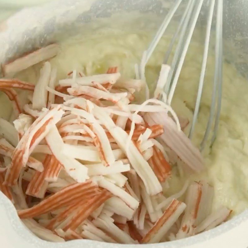 Step 2 Making the batter mixture for fried crab sticks