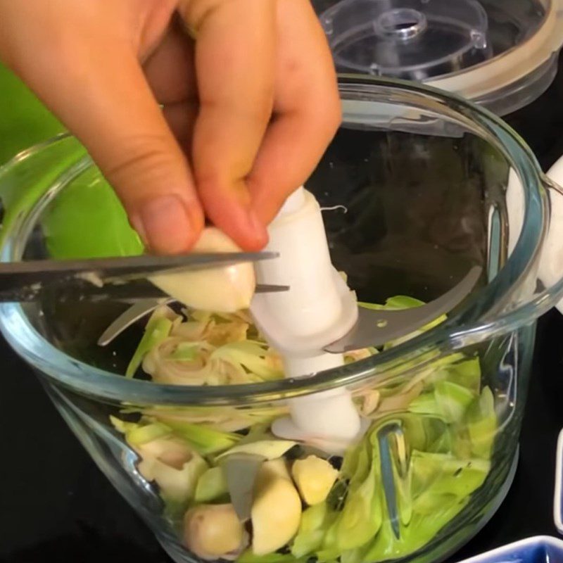 Step 2 Make the marinade mixture and marinate the meat for Sun-dried Pork Belly marinated with lemongrass and chili