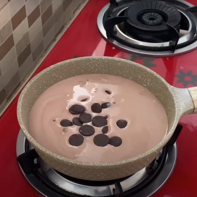 Step 5 Make the chocolate pudding layer Milo Oreo chocolate pudding