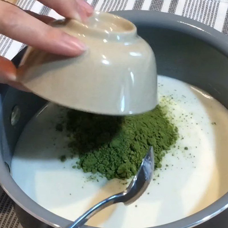 Step 3 Making the third layer of matcha coconut milk jelly