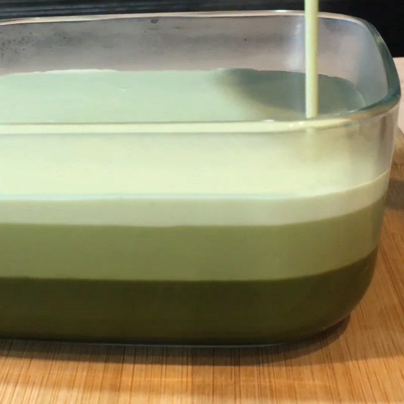 Step 3 Making the third layer of matcha coconut milk jelly