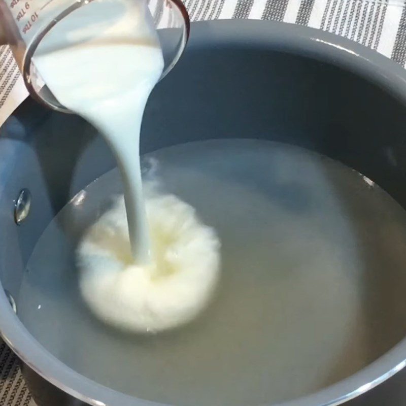 Step 3 Making the third layer of matcha coconut milk jelly