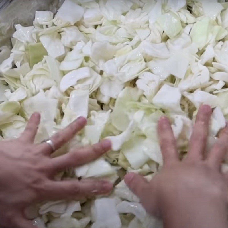 Step 2 Soften the cabbage for Cabbage Kimchi