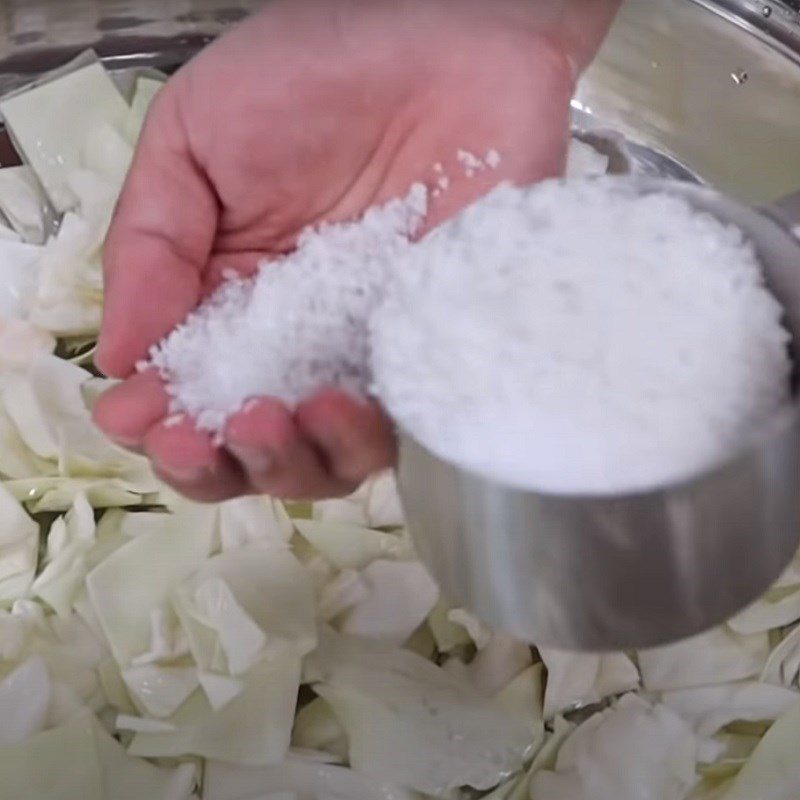 Step 2 Soften the cabbage for Cabbage Kimchi