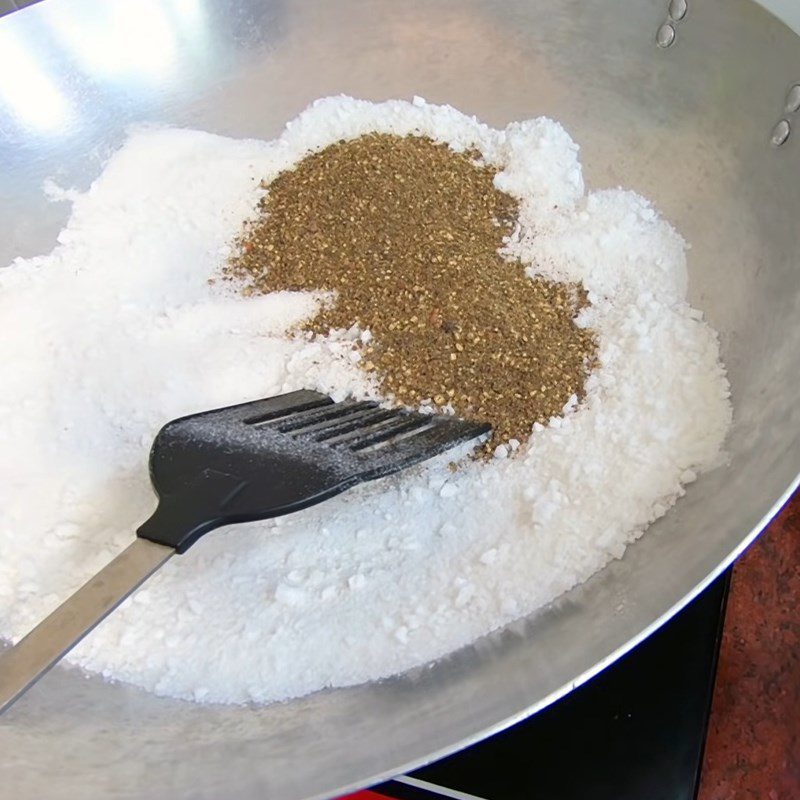 Step 2 Making kaffir lime salt for sun-dried shrimp