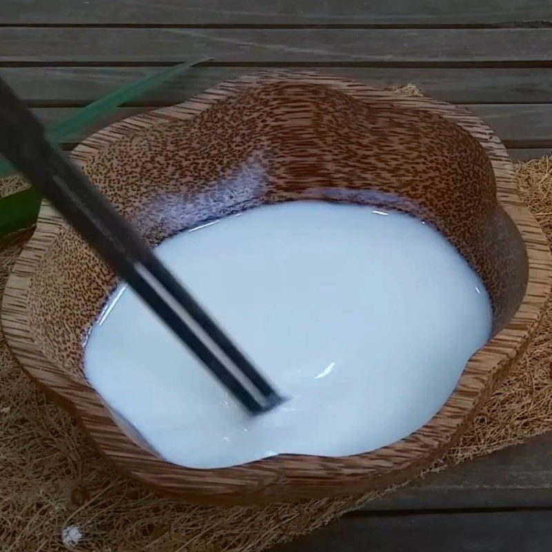 Step 3 Make coconut milk for pandan jelly with coconut milk