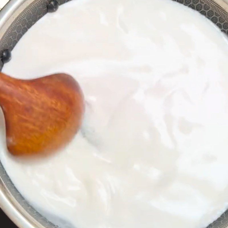 Step 3 Making coconut milk Steamed banana cake with pineapple and coconut milk (Recipe shared from Tiktok Cooking with TasteVN)