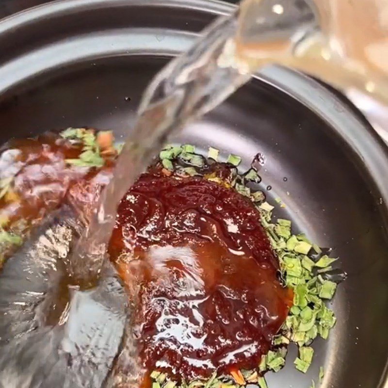 Step 3 Make Tokbokki sauce using leftover rice (Recipe shared from TikTok Cooking with TasteVN)