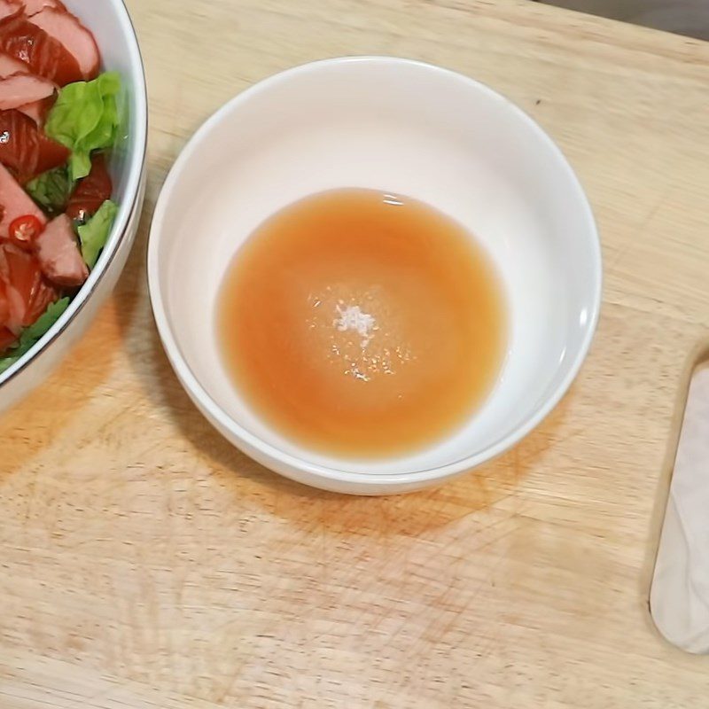 Step 3 Make the dressing for cucumber sausage salad